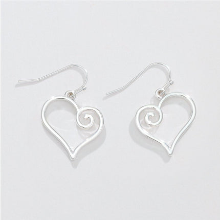 Periwinkle - Silver hearts earrings