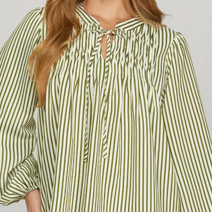Long Sleeve Pintuck Top