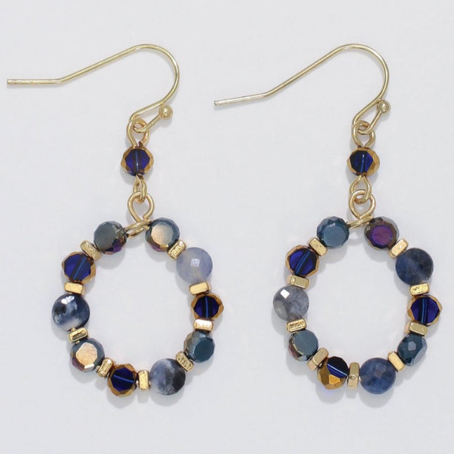 Faceted Blue + Gray Beads