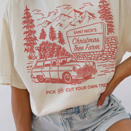 Christmas Tree Farm Oversized Tee