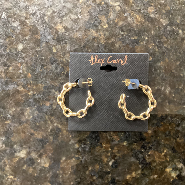 Gold Chain Hoop Earrings