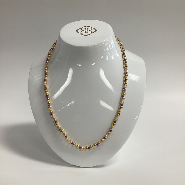 Seed Bead and Gold Ball Mix Necklace