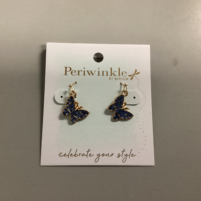 Navy Sparkle Butterfly Dangle Earring