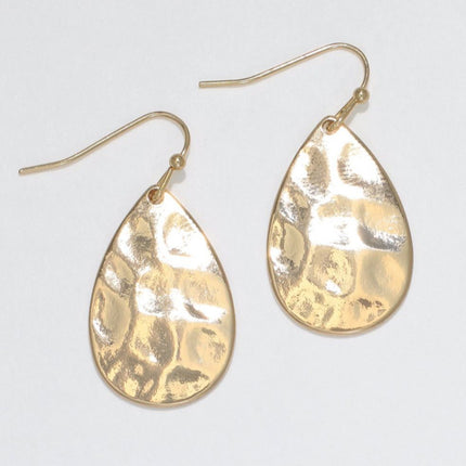 Periwinkle - Hammered gold earrings