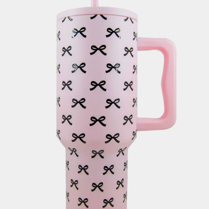 Katydid Black and Pink Mini Coquette Bows 40 oz Tumbler