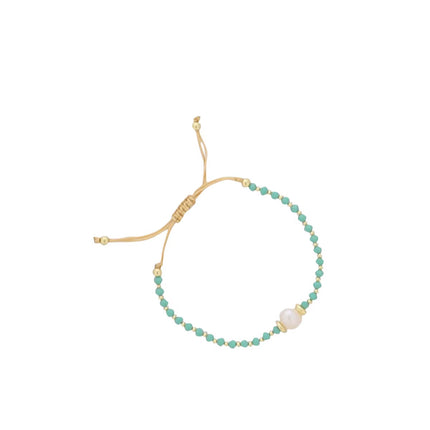 Beaded bracelet with fresh water pearl