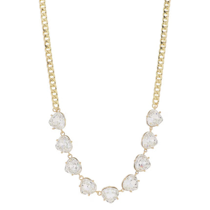 Jane Marie Crystal Portion on Gold Curb Chain Necklace