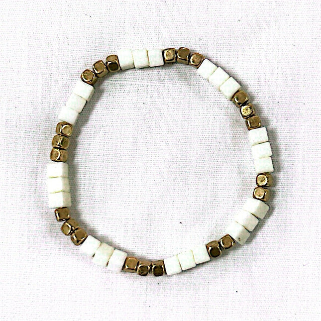 Square Gold Beads Bracelet