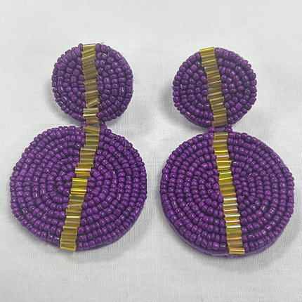 Colleen Purple & Gold Earrings