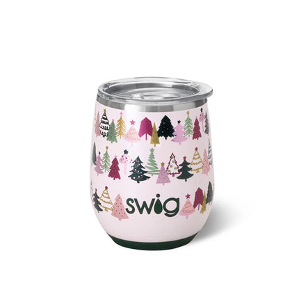 Swig - 12oz Tinseled Trees Wine Cup