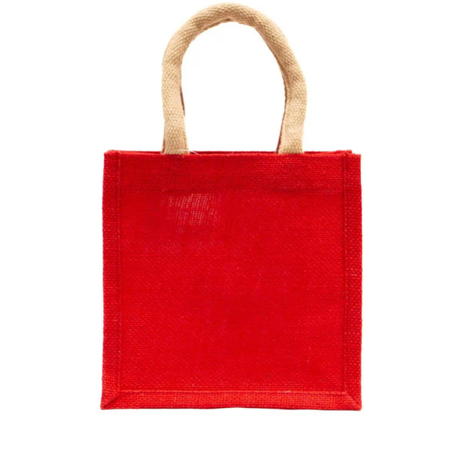 Jute Gift Tote Red