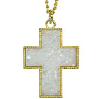 AB White Cross Druzy