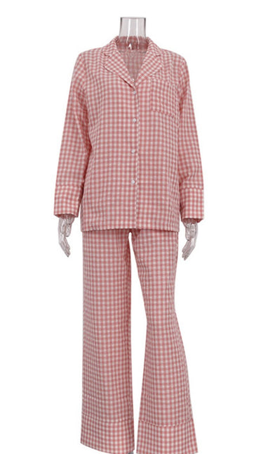 Pink Gingham Pajama Set