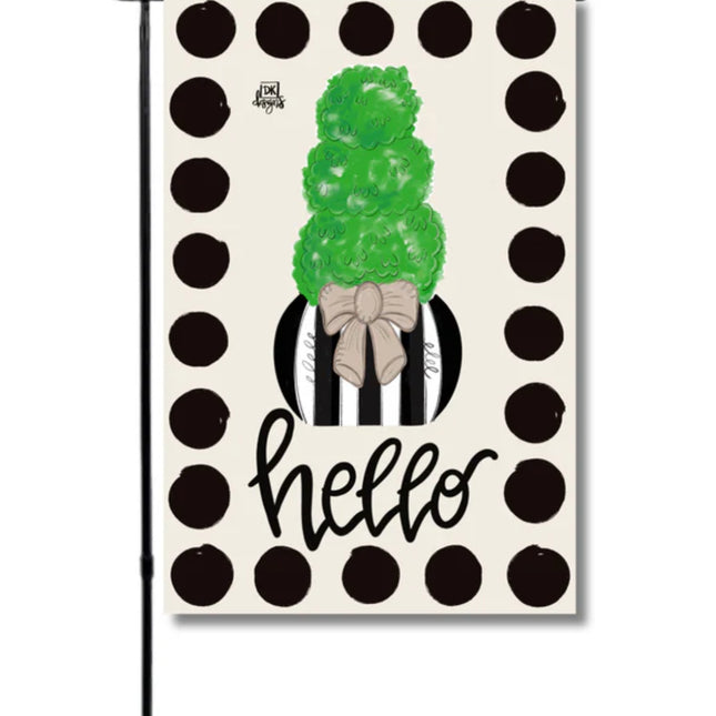 Black and White Topiary Glam Flag