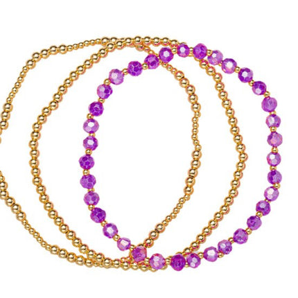 18K Gold Set of Three Birthstone Bracelets
