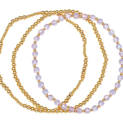 18K Gold Set of Three Birthstone Bracelets
