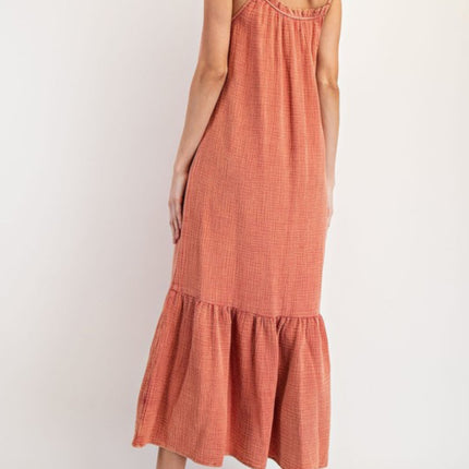 Ruffle Cotton Gauze Maxi Dress