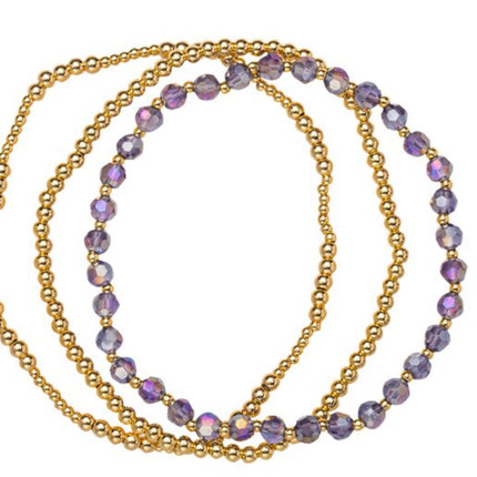 18K Gold Set of Three Birthstone Bracelets