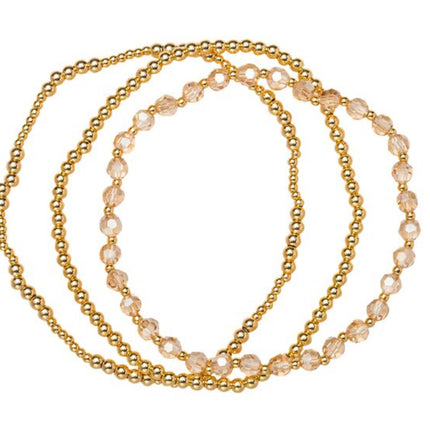 18K Gold Set of Three Birthstone Bracelets