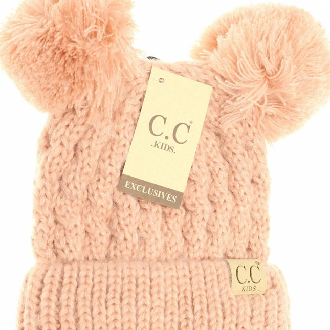 Children Double Pom Pom Beanie