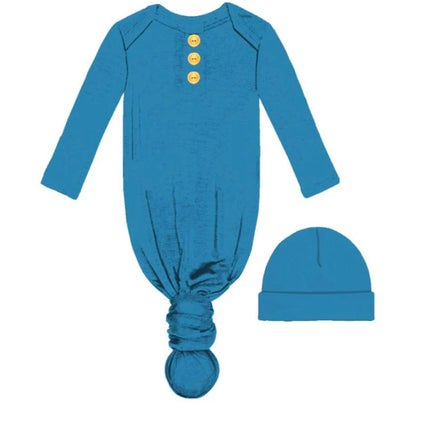 Kids Bamboo Gown and Beanie set