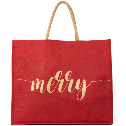 Merry Script Juco Carryall Tote Red/Gold