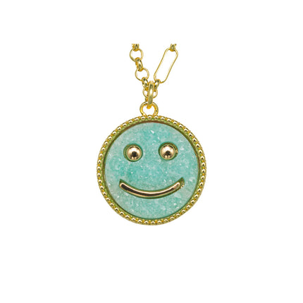 Happy Face Druzy Necklace