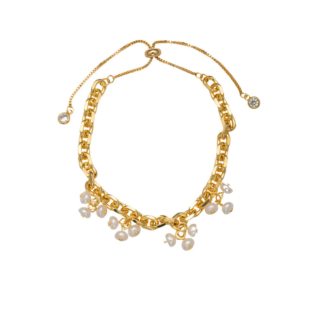 White Pearl Dangle Bracelet