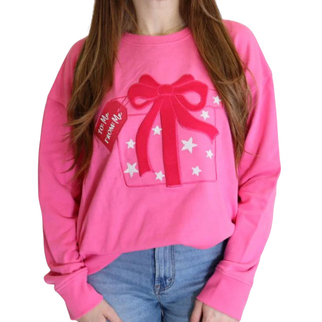 Best Present Ever Knockout Pink Crewneck Sweatshirt