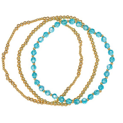 18K Gold Set of Three Birthstone Bracelets