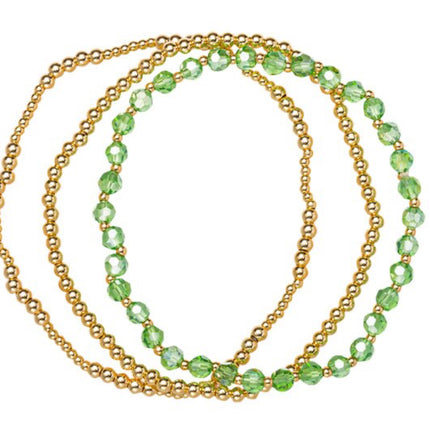 18K Gold Set of Three Birthstone Bracelets