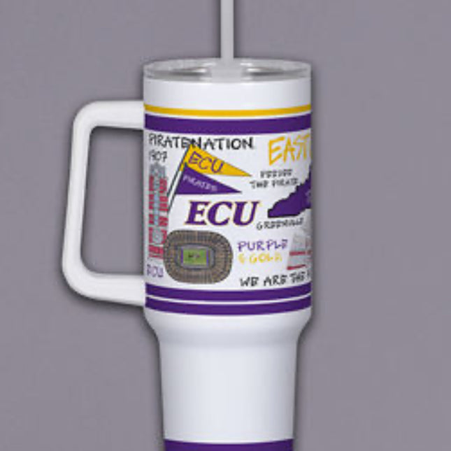 ECU 40 Oz tumbler with handle