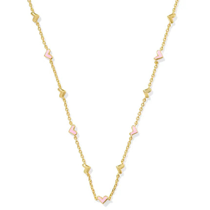 Haven Heart Necklace Rhodium Pink Mix
