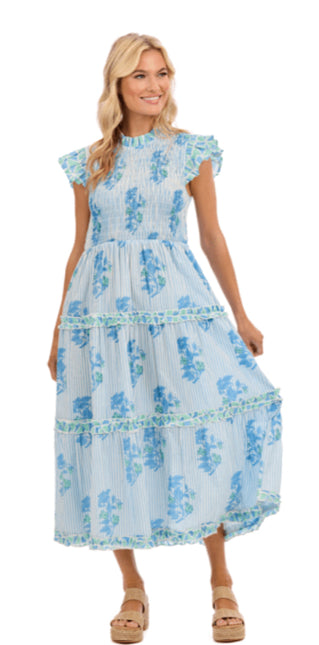 Perin Smocked Midi Dress