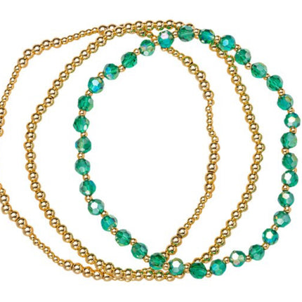 18K Gold Set of Three Birthstone Bracelets