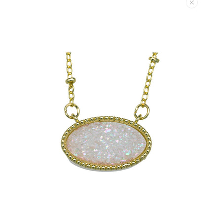 Oval Druzy Necklace