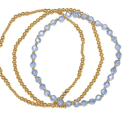 18K Gold Set of Three Birthstone Bracelets