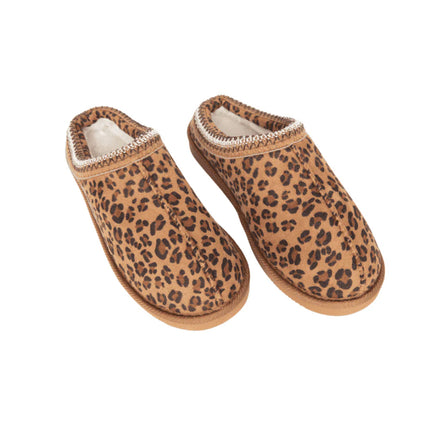 Leopard Print Slip-On House Shoes