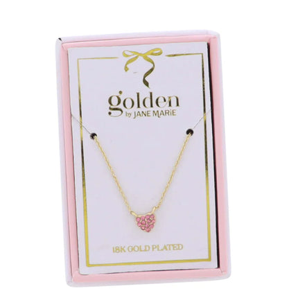 Pink Crystal Heart Necklace