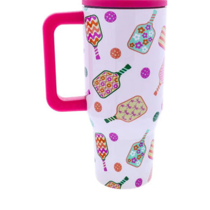 Pickle Ball 30 oz Tumbler with Flip Straw