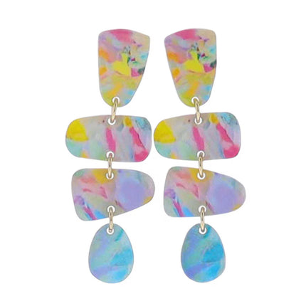 Multi Acrylic Geometric Shapes Earrings