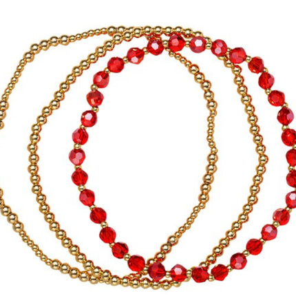 18K Gold Set of Three Birthstone Bracelets