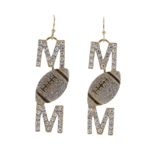 Glitter Football Mom Earrings