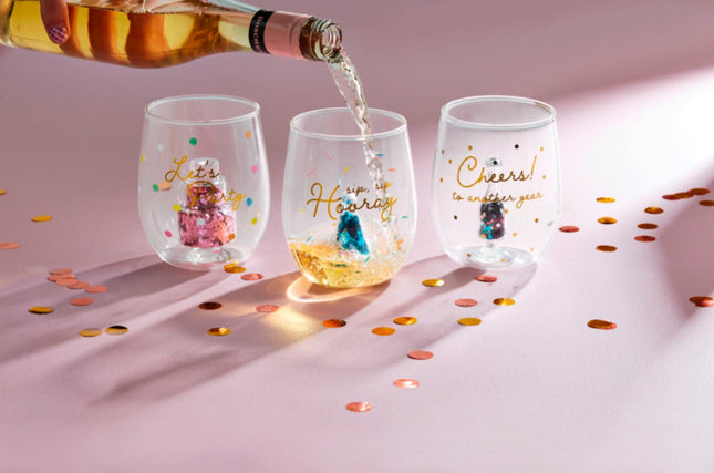 Birthday Glitter Wine Glass Collection