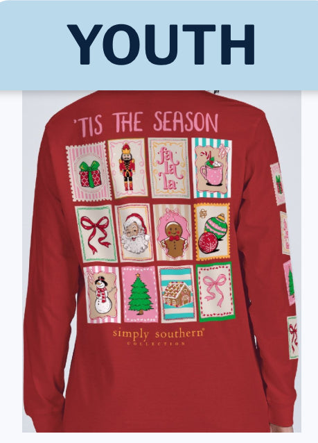 Youth Carmine Stamp Long Sleeve T-shirt