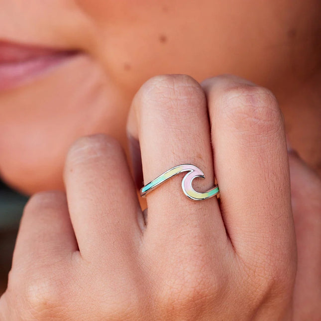 Tie Dye Wave Ring Silver