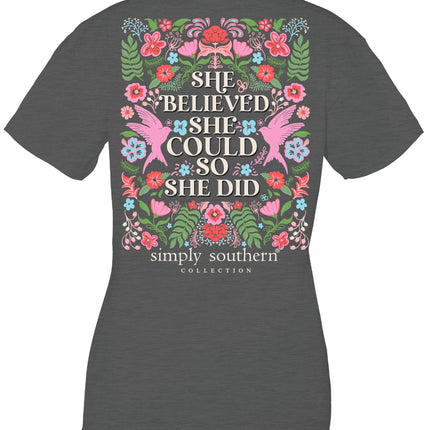 Simply Southern Women T-Shirt She Believed She Could