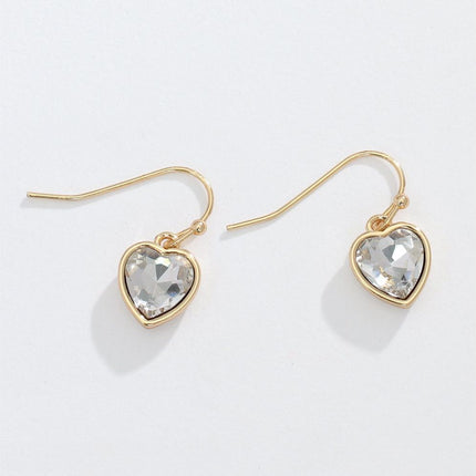 Periwinkle Earrings Faceted Crystal Heart