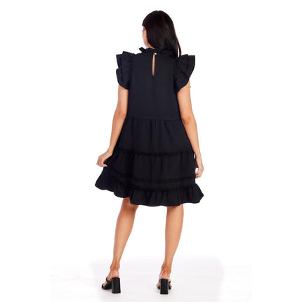 Mudpie Pope Ruffle Dress Black