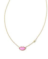 Kendra Scott Lips Pendant Necklace - Hot Pink Mother of Pearl